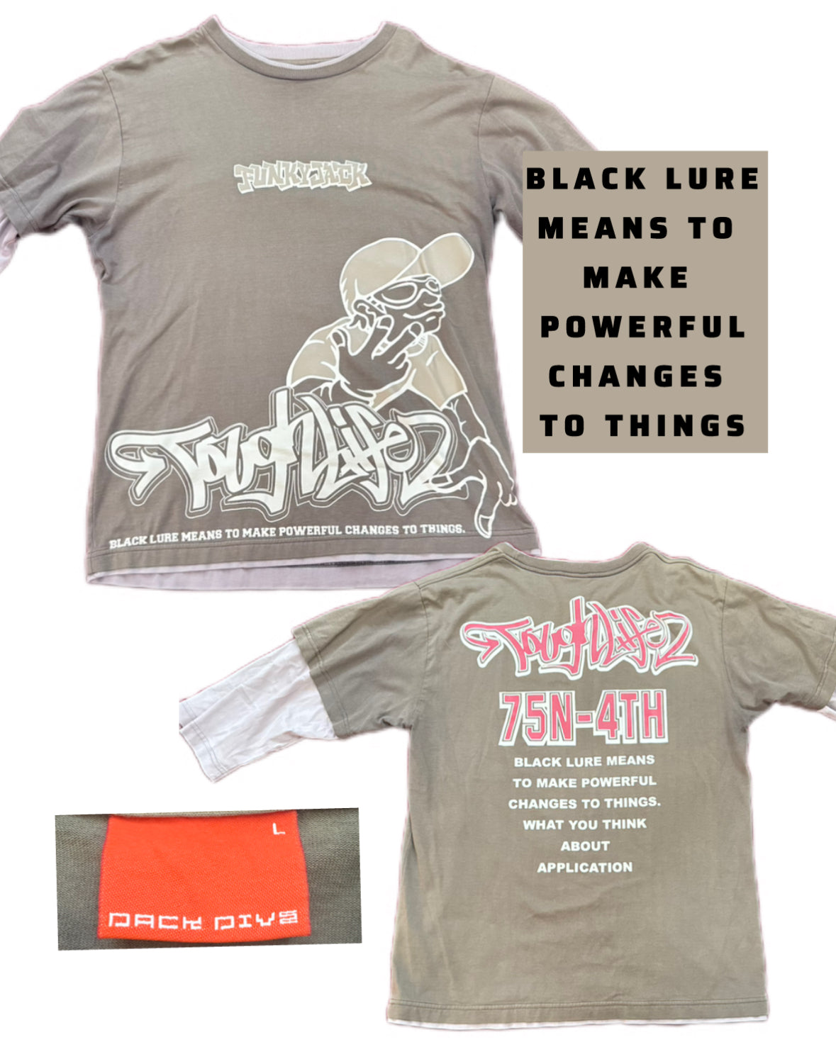 Tough Life "Black Lure" Layered Tee